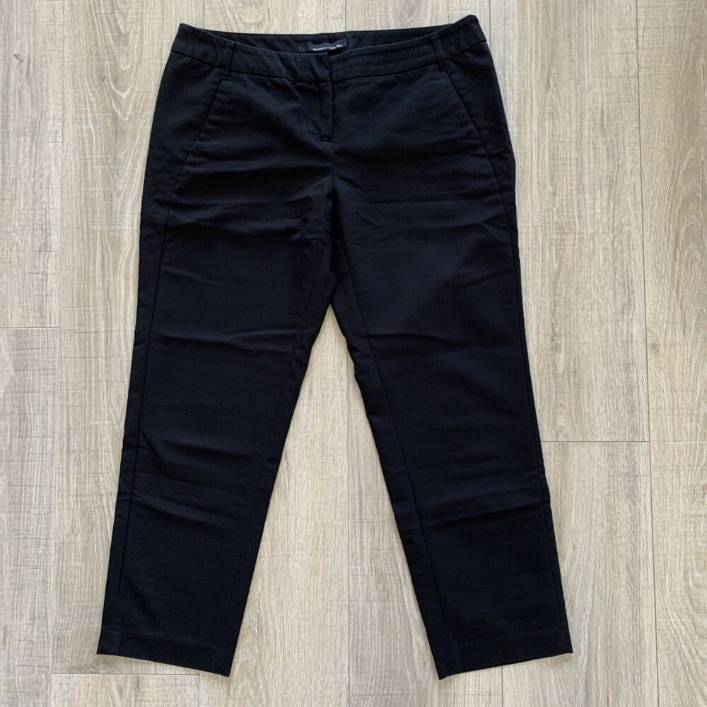 Amanda + Chelsea Cropped Dress Career Pants Black Womens Petite Size 8 P